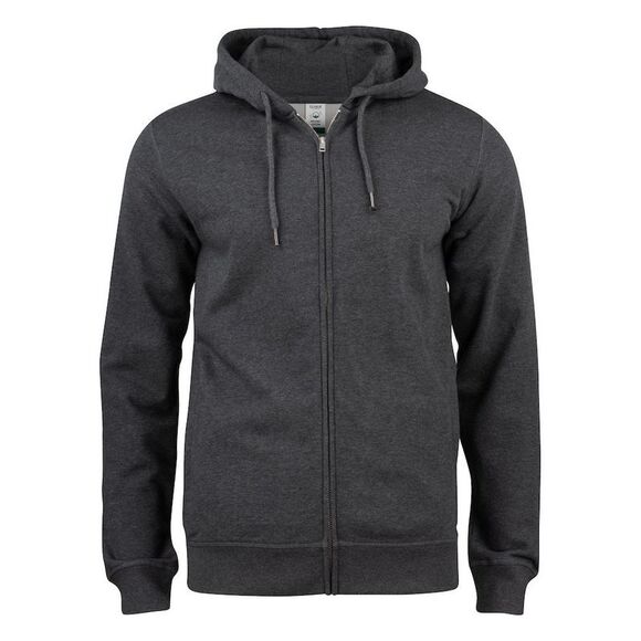 Clique MensCotton Full Zip Hoodie / Anthracite Melange